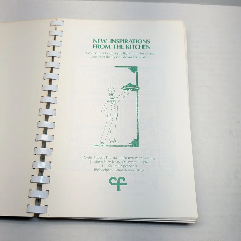 New Inspirations From The Kitchen Cookbook 1986 Cystic Fibrosis Foundation PA NJ